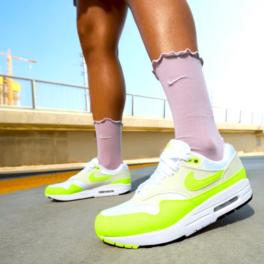 Nike Air Max 1- Volt Sea Glass - Bright Green and White
